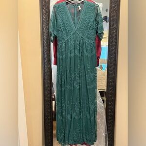 Worn once, size medium, pink blush maternity dress